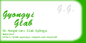 gyongyi glab business card